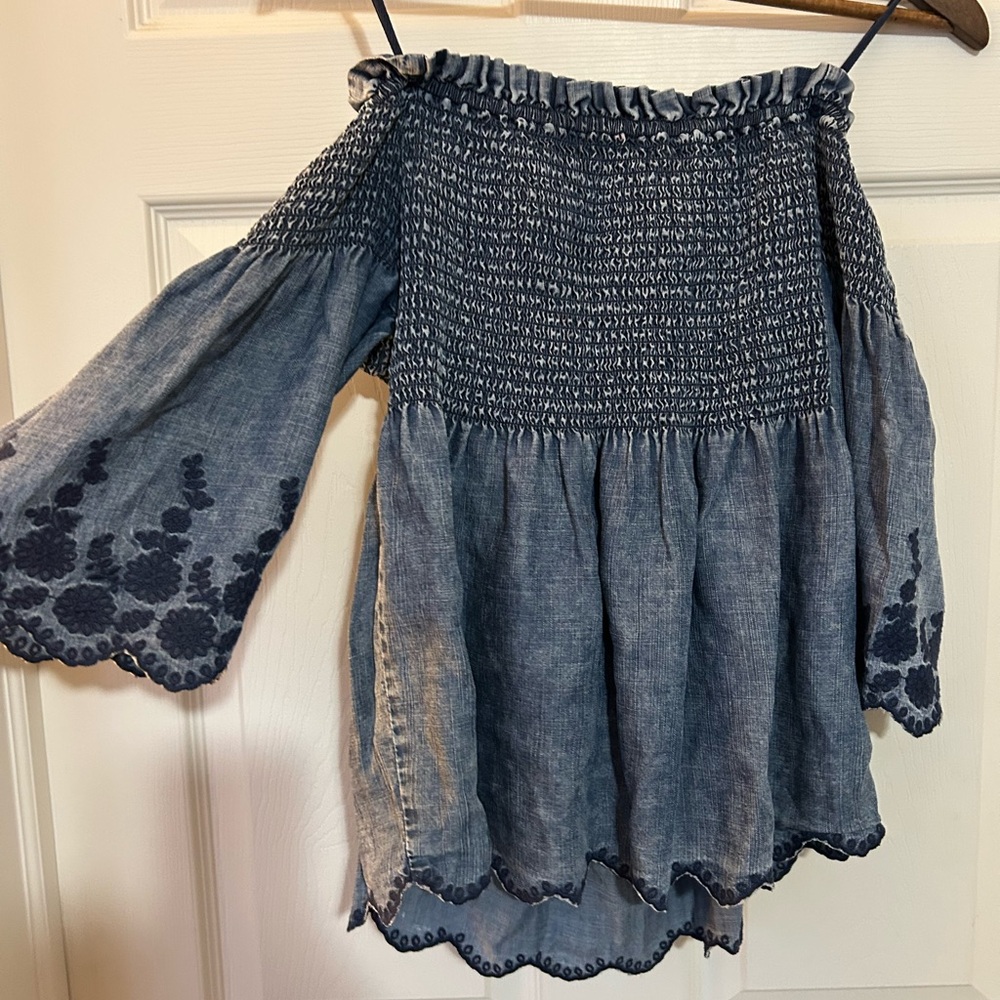 Off the shoulder denim top
